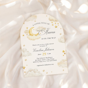 A Little Piece Of Heaven Dreamy  Baby Shower Arch Invitation