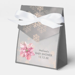 A Little Pink Snowflake Pink Poinsettia Favor Box