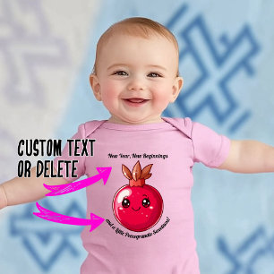 A Little Pomegranate Sweetness with custom text Baby Bodysuit
