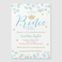 A Little Prince Baby Shower Blue Gold Glitter