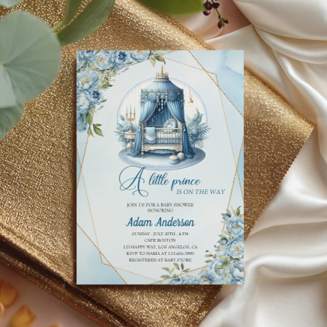 A Little Prince Baby Shower Invitation –Royal Blue (Creator Uploaded)