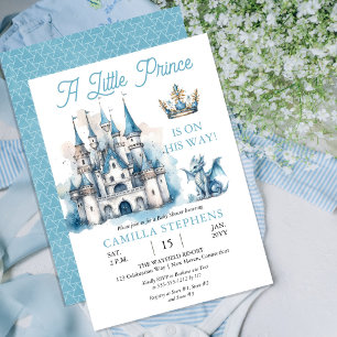 A Little Prince Is On His Way Boy Baby Shower Invitation