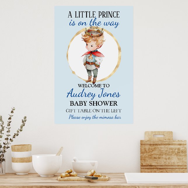 A Little Prince Is On The Way Baby Shower Poster (Kitchen)