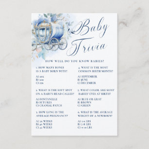 A Little Prince Royal Blue Shower Baby Trivia Enclosure Card