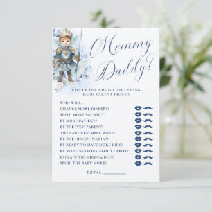 A Little Prince Royal Blue Shower Mummy Or Daddy Enclosure Card