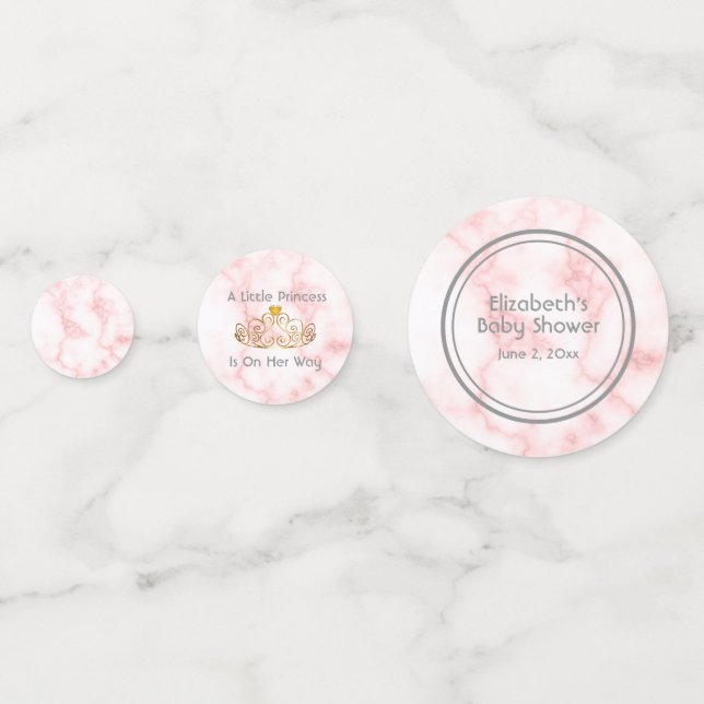 A Little Princess Is On Her Way Baby Shower Confetti (Fronts)