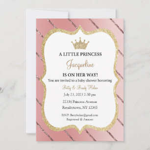 A Little Princess is on Her Way Invitation, Tiara Invitation