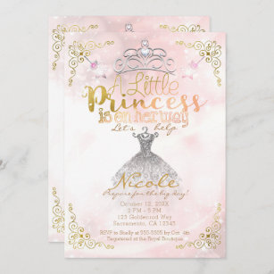 A Little Princess is on her way Pink Baby Shower Invitation