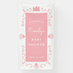 A Little Princess Modern Pink Girl Baby Shower Banner