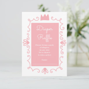 A Little Princess Modern Pink Girl Baby Shower Enclosure Card