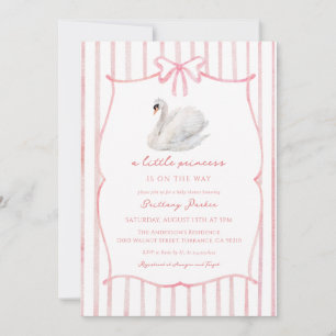 A Little Princess Swan Baby Shower Invitation