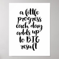 A little progress each day, Black motivational