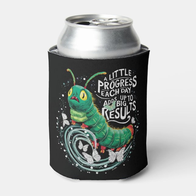 A Little Progress Each Day Hungry Caterpillar  Can Cooler (Can Front)