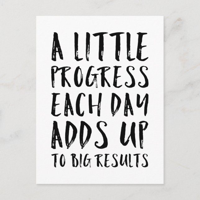 A Little Progress Motivational Quote Postcard (Front)