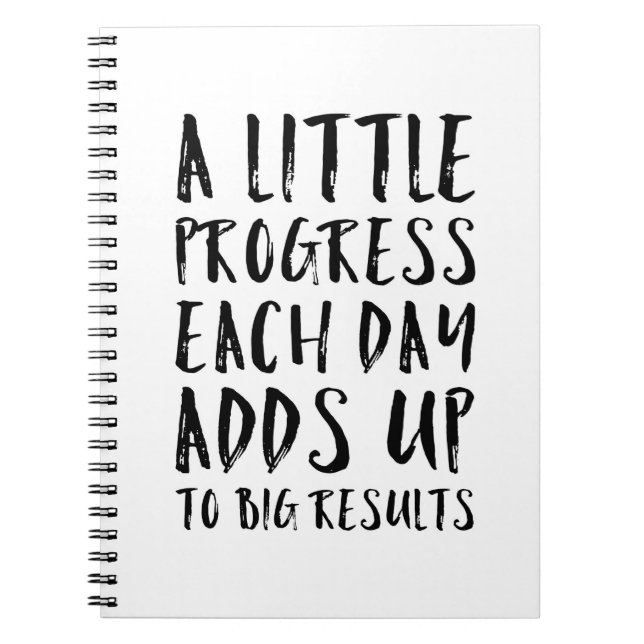 A Little Progress Motivational Quote Spiral Notebook (Front)