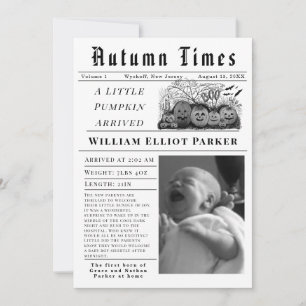 A little pumpkin arrived Birth Announcement