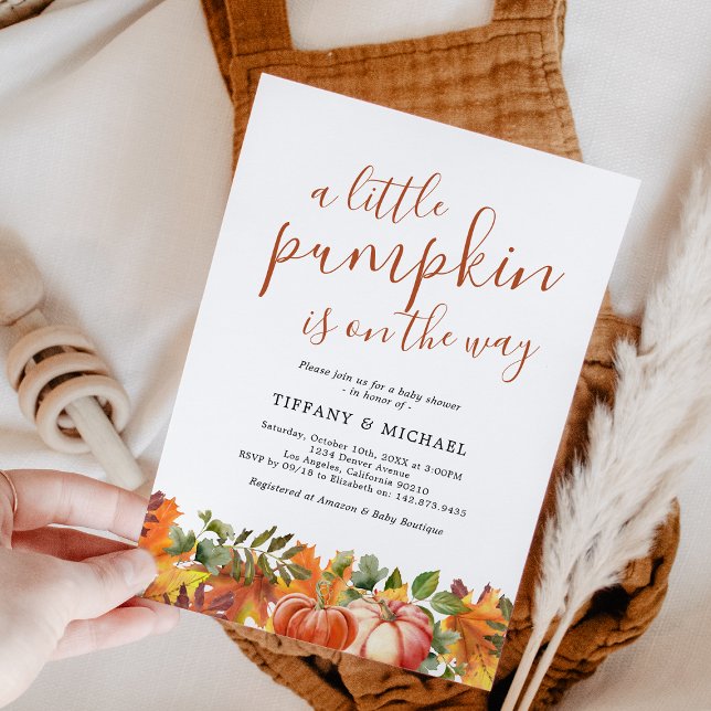 A Little Pumpkin Autumn Baby Shower Invitation (Creator Uploaded)