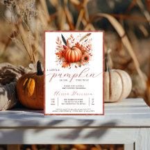 A Little Pumpkin Autumn Baby Shower Invitation