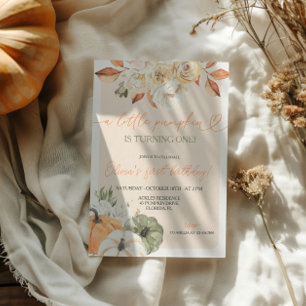 A Little Pumpkin Autumn Birthday Invitation