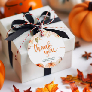 A Little Pumpkin Autumn Fall Baby Shower Favour Tags