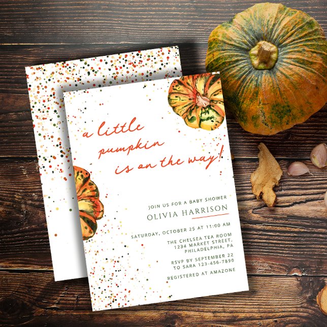 A Little Pumpkin Autumn Fall Baby Shower Invitation (Creator Uploaded)
