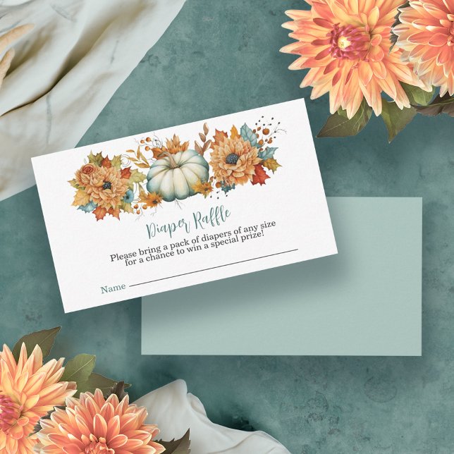 A Little Pumpkin Autumn Fall Floral Baby Shower Enclosure Card (A Little Pumpkin Autumn Fall Floral Baby Shower Enclosure Card)