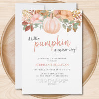 A Little Pumpkin Autumn Fall Floral Baby Shower