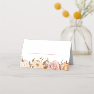 A Little Pumpkin Autumn Fall Floral Baby Shower Place Card