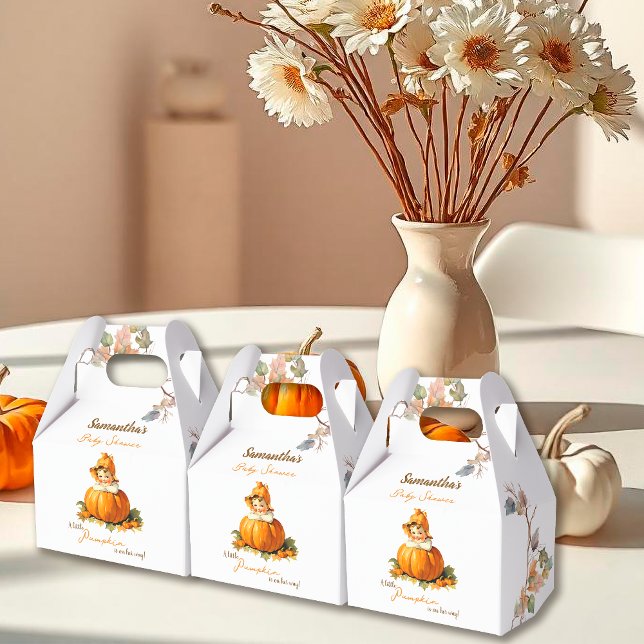 A Little Pumpkin Autumn Girl Baby Shower Favour Box (Creator Uploaded)