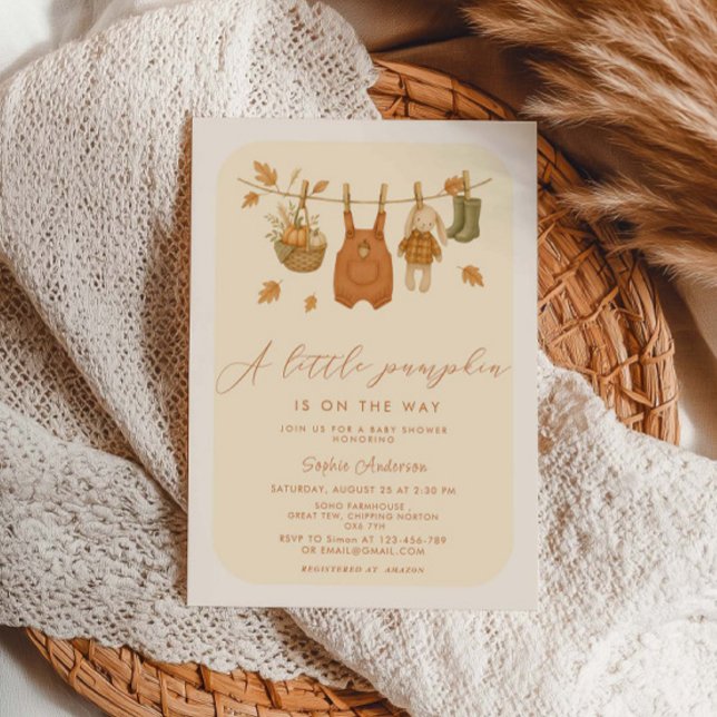 A little Pumpkin Baby Fall Baby Shower  Invitation (Creator Uploaded)