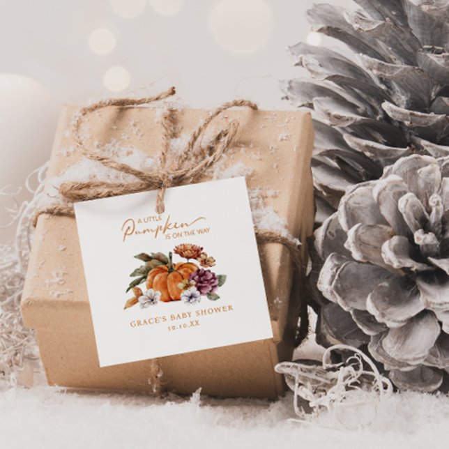 A Little Pumpkin Baby Gift Tag (A Little Pumpkin Is On The Way Baby Shower Gift Tag)