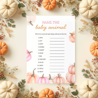 A Little Pumpkin Baby Shower | Baby Animal Game Invitation