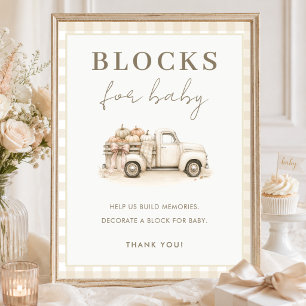 A Little Pumpkin Baby Shower Blocks For Baby Sign