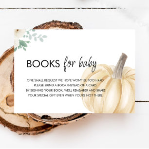 A Little Pumpkin Baby Shower Book Request Enclosure Card