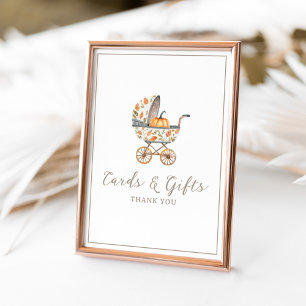 A Little Pumpkin Baby Shower Cards and Gifts Sign