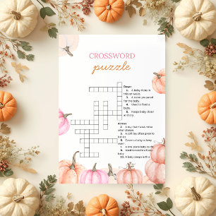 A Little Pumpkin Baby Shower Crossword Puzzle Invitation