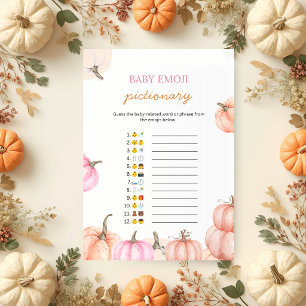 A Little Pumpkin Baby Shower   Emoji Pictionary Invitation