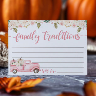 A Little Pumpkin Baby Shower Family Traditions Enclosure Card
