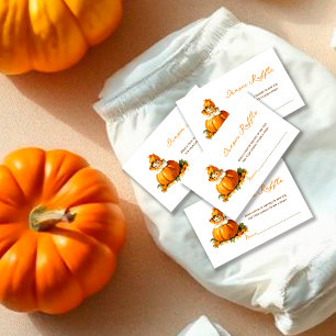 A Little Pumpkin Baby Shower Girl Diaper Raffle  Enclosure Card