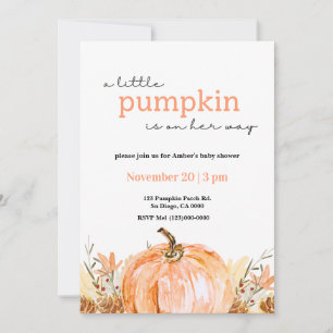A little pumpkin baby shower Invitation