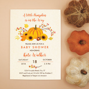 A Little Pumpkin Baby Shower Invitation