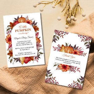 A Little Pumpkin Baby Shower Invitation Fall