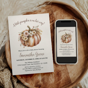 A Little Pumpkin Baby Shower Invitations