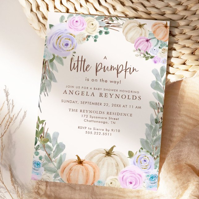 A Little Pumpkin Baby Shower Invitations (Creator Uploaded)