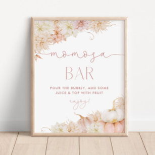 A Little Pumpkin Baby Shower Mimosa Bar Poster