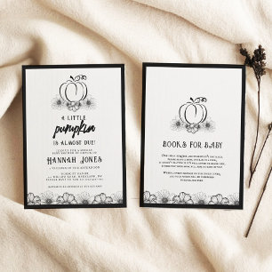 A little pumpkin Baby Shower Skulls & Flowers Invitation