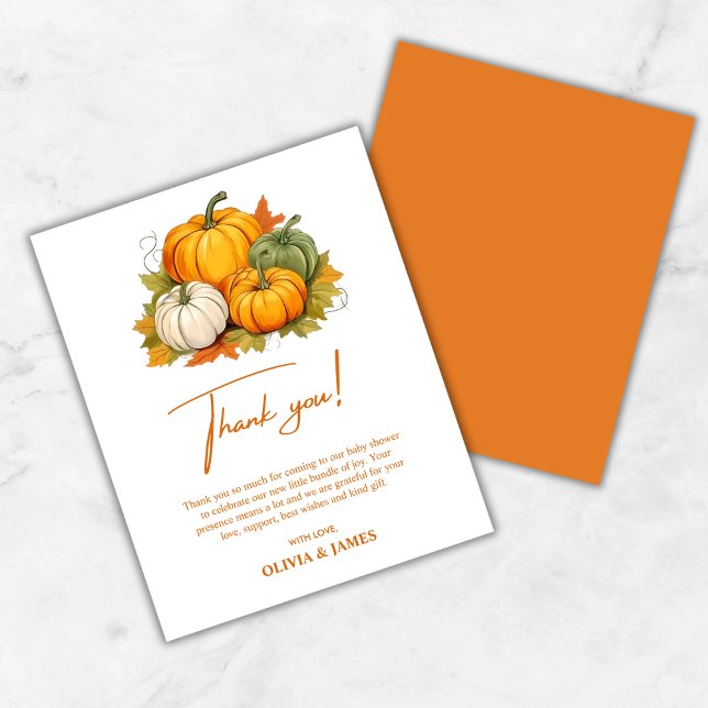 A Little Pumpkin Baby Shower Thank You Card (A Little Pumpkin Baby Shower Thank You Card )