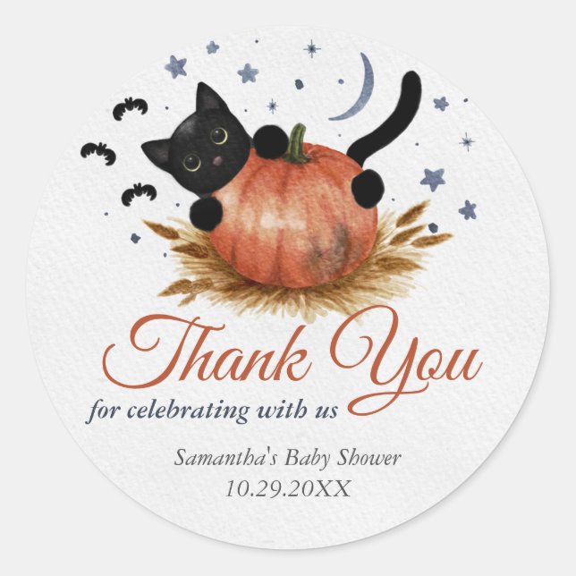 A Little Pumpkin Baby Shower Thank You Classic Round Sticker (Front)
