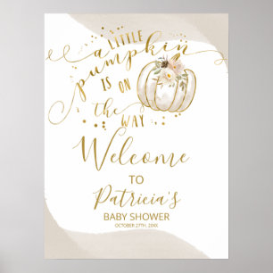 A Little Pumpkin Baby Shower Welcome Sign