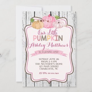 A little Pumpkin BIRTHDAY party Invitation